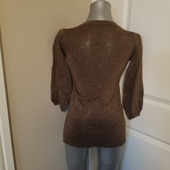 (NWOT) Bitten By Sarah Jessica Parker - Bronze Glitter Top - Picture 2 of 6
